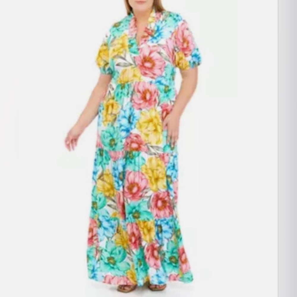 Crown & Ivy Gorgeous 4x Spring/Easter dress with pockets 💜🩵💛🩷